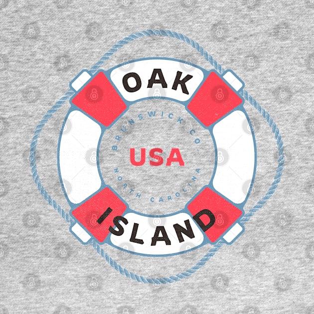 Oak Island, NC Summertime Vacation Life Preserver by Contentarama